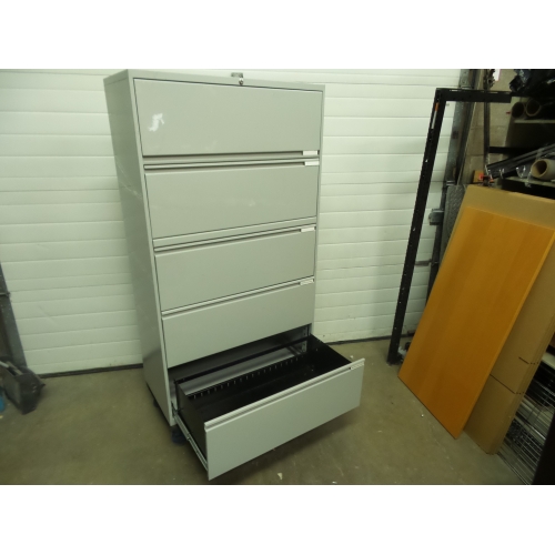 Office Specialty Grey 5 Drawer Lateral File Locking Allsold